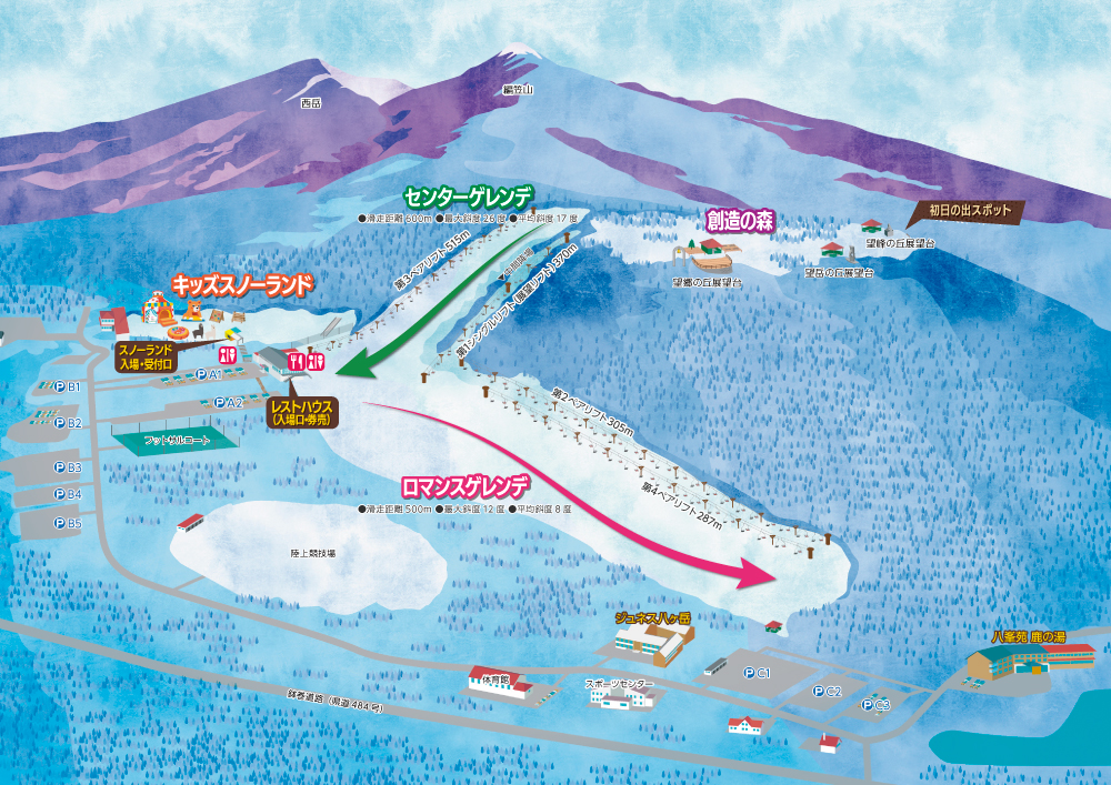 富士見高原スキー場ゲレンデマップ
